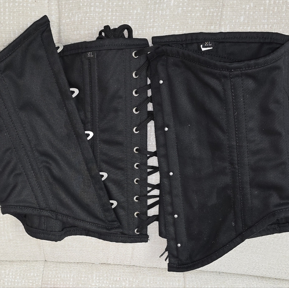 Heavy Duty Steel Boned Black Corset Waist Trainer - Picture 5 of 7